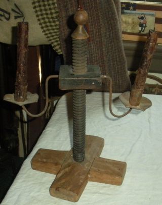 Antique Primitive 1700s – 1800s Adjustable Candle Stick Stand Vafo photo