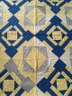 Yellow & Blue Hand Sewn Early Antique Quilt Textile Rare Color Combination Aafa Primitives photo 7