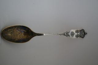 Very Rare Antique Union Station St Louis Mo Souvenir Silver Spoon Fleur De Lis photo
