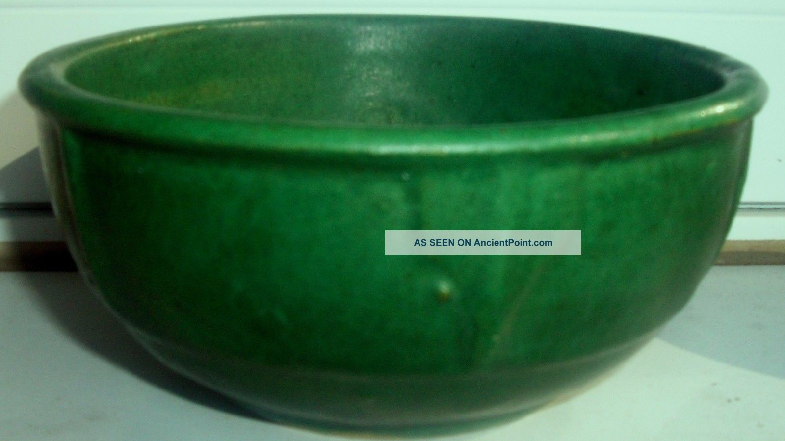 Mission Style American Arts & Crafts Matte Green Pottery Bowl Grueby Teco Era Arts & Crafts Movement photo
