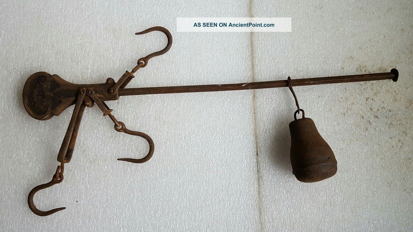 Antique Vintage Metal Cast Iron Scale Balance Arm Weight Hardware Old Decorative Scales photo