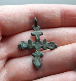 Ancient Bronze Cross Pendant Viking Kievan Rus 11 photo