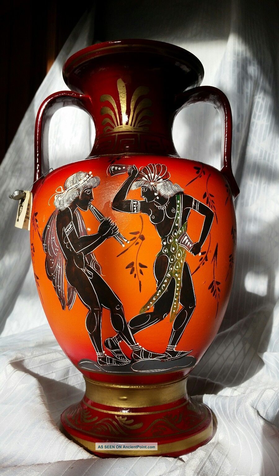 Grecian Amphora Pottery Museum Copy Quality Hand Painted Greek Vessel Urn Vase Greek photo