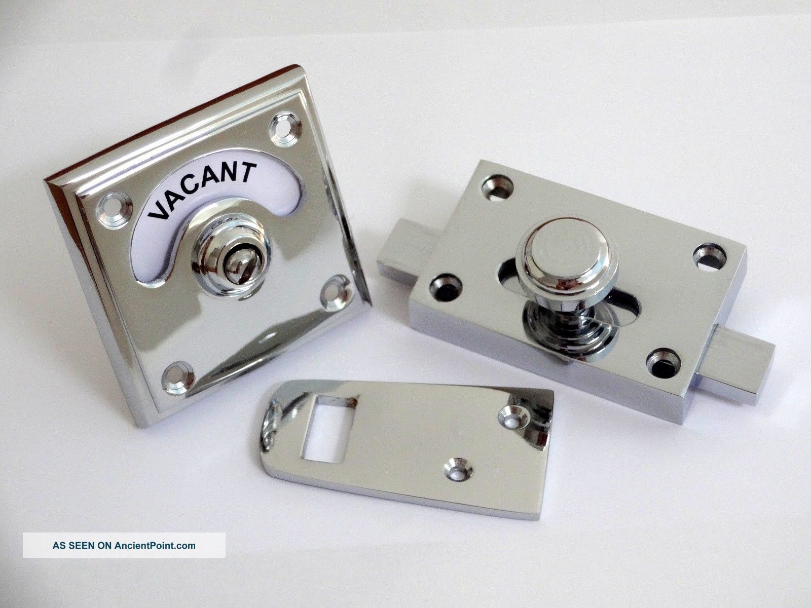 Chrome Vacant Engaged Toilet Bathroom Lock Bolt Indicator Door Handles Knobs Locks & Keys photo