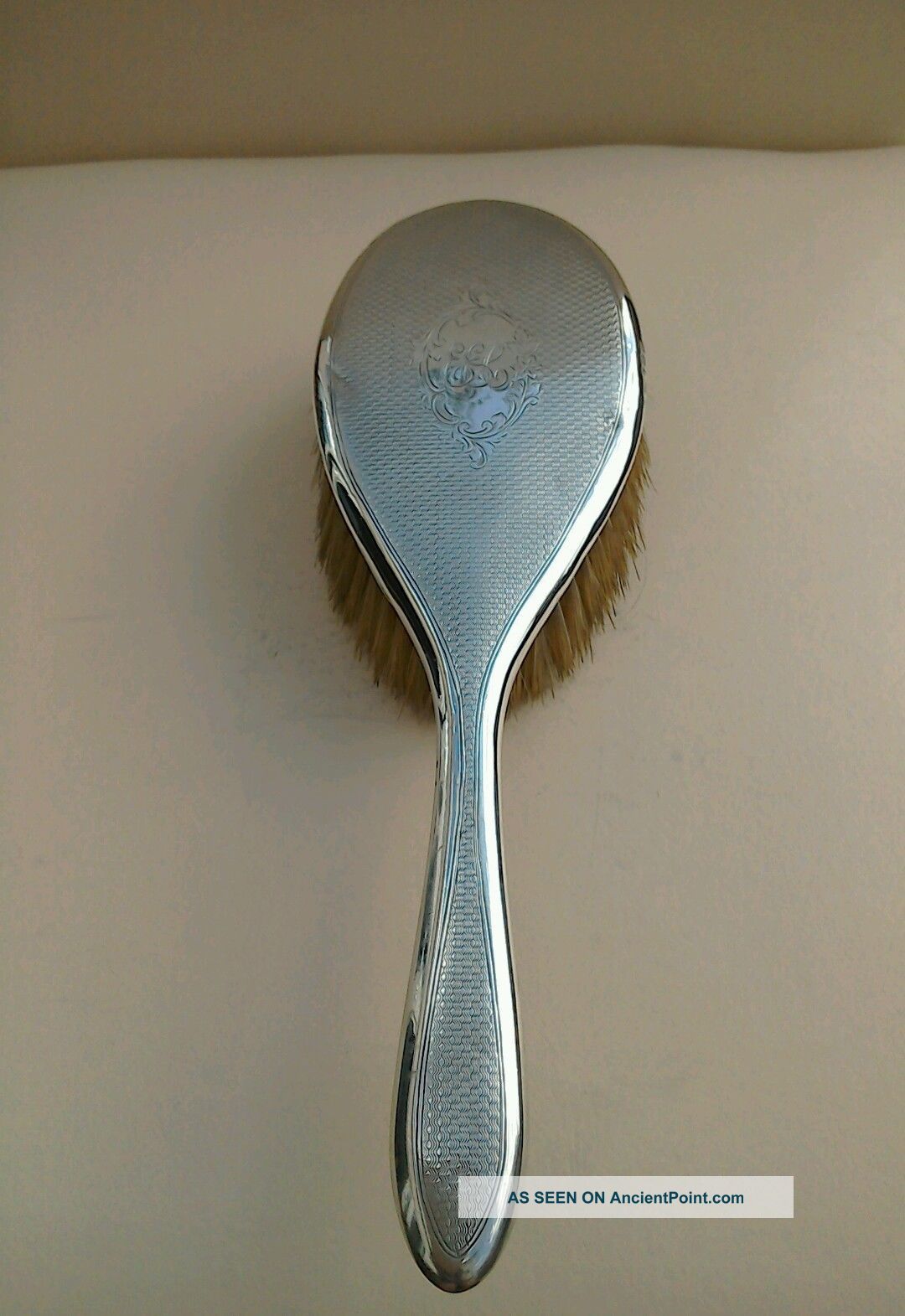 Antique Silver Hairbrush With Initials E E C Engraved 1911c Brushes & Grooming Sets photo
