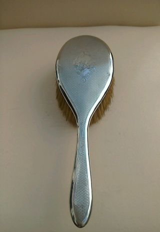Antique Silver Hairbrush With Initials E E C Engraved 1911c photo