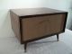 Mid Century Modern Cabinet W Drop Front Fabric Face Many Uses Record Bar Etc Mid-Century Modernism photo 2
