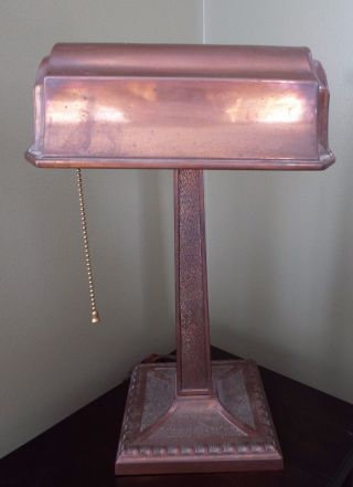 Vintage Art Deco / Nouveau Copper Desk / Table Lamp - Tiffany Studios Era photo