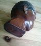 Vintage Tribal African Hardwood Carved Blackamoor Male Head Sculpture Other Ethnographic Antiques photo 4