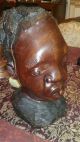 African Vintage Art Hand Carved Exotic Wood Womans Head Bust Ebony? Sculptures & Statues photo 1