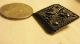 Antique Lacy Black Glass Button - Mourning - Silver Luster - Square - Imit Cut Steel - 216 Buttons photo 1