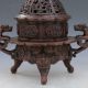 Chinese Old Red Copper Handwork Incense Burners W Xuan De Mark Incense Burners photo 3