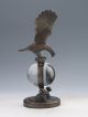 Collectible Old Chinese Brass Handwork Mechanical Table Eagle Clock Tables photo 8