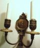 Pair E.  F.  Caldwell Bronze Sconces With Winged Putti Holding Birds Nest. Chandeliers, Fixtures, Sconces photo 5