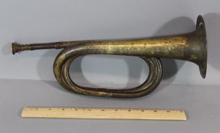 Mid - 19thc Antique Military Bugle,  Dovetailed Body,  Copper Rim, photo