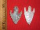 (2) Rare Sahara Neolithic Recurve Stemmed Points,  Prehistoric African Artifacts Neolithic & Paleolithic photo 1