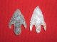 (2) Rare Sahara Neolithic Recurve Stemmed Points,  Prehistoric African Artifacts Neolithic & Paleolithic photo 2