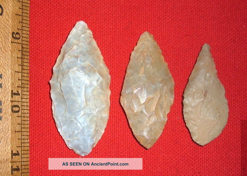 (3) Select Sahara Neolithic Blades,  Tools,  Prehistoric African Artifacts Neolithic & Paleolithic photo