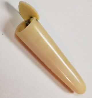 Antique Celluloid French Ivory Needle Case,  Heart Shaped Lid photo