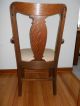 Antique Oak T Back Chair Dining Room With Arm Rests. 1900-1950 photo 1