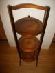 Antique America Walnut Pie Stand/silent Butler 3 Tier Folding Serving Table 1800-1899 photo 2