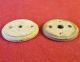 Pair Vintage French Round Wood Pattress Mounts For Light Switch / Ceiling Roses Light Switches photo 2
