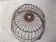 Antique Wire Basket Uncoated Vintage Primitive Egg Field Bail Handle,  16 