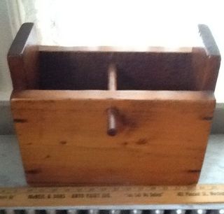 Unique Antique Sectional Wooden Tote Tool Carrier Box Pine Garden photo
