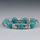 100 Natural Turquoise & Tibet Silver Handwork Buddha Head Bracelet G530 Bracelets photo 2