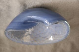 Vtg Murano Bullicante Bowl Ashtray Barbini Blue Sommerso Aventurine Art Glass photo