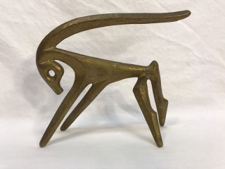 Mid Century Modern Frederick Weinberg F.  W.  Brass Antelope Gazelle Sculpture photo
