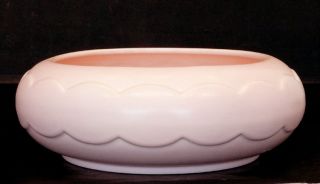 Retro Vintage Hyalyn Pottery Art Deco Pink Planter Pot Mid - Century Modern Eames photo