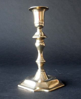 A Quality ‘trumpet Form’ English Brass Candlestick,  Circa 1780 photo