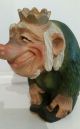 Norwegian Henning - Large Troll With Crown - Signed - Carved Folk Art - Norway Carved Figures photo 5