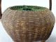2 Old Ethnographic Tribal Papua Guinea Woven Rattan Storage Pots Pacific Islands & Oceania photo 4