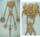 Ornate Antique English Filigree Sewing Chatelaine 5 Attachments Circa 1890s Other Antique Sewing photo 1