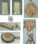 Ornate Antique English Filigree Sewing Chatelaine 5 Attachments Circa 1890s Other Antique Sewing photo 3
