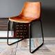 Brown Leather Dining Chair Cafe Chair Restaurant Chairs Retro Style Chair Post-1950 photo 1