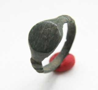 Ancient Medieval Bronze Finger Ring (dec33) photo