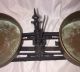Antique Vtg Cast Iron Balance Scale 10kg Pharmacy Grocery Kitchen Copper Trays Scales photo 3