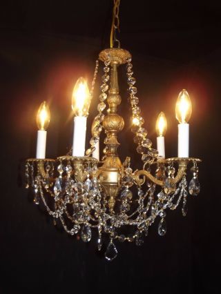 Antique Brass Crystal Chandelier 5 Lights Quality 30 Lead Crystal photo