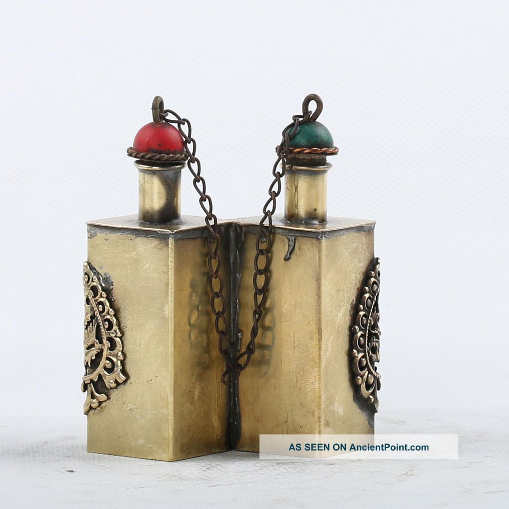 Rare Collectibles Handwork Tibet Silver & Copper Snuff Bottles Csy485 Snuff Bottles photo