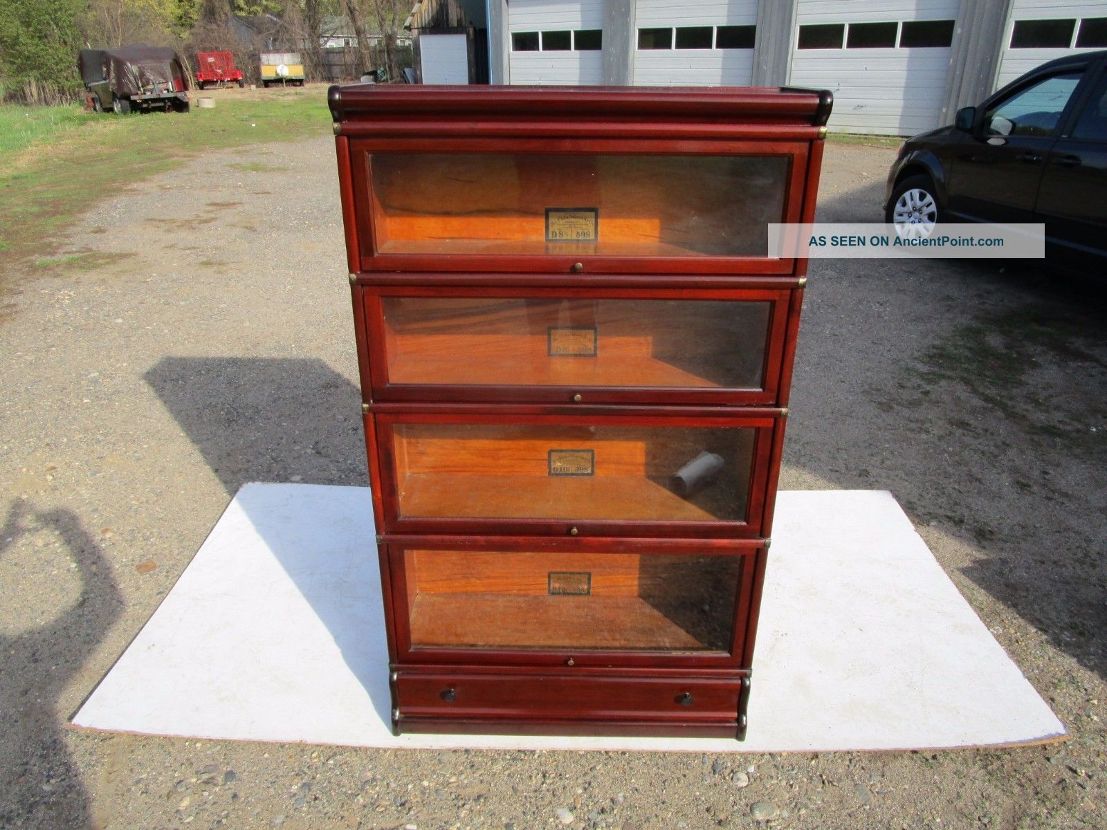 Antique Globe Wernicke C - 1910 4 Section All Mahogany Barrister Bookcase 1900-1950 photo