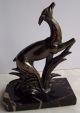 Gallot 1920s French Art Deco Spelter/marble Antelope Bookend/ornament Vgc Art Deco photo 4