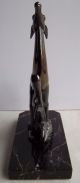 Gallot 1920s French Art Deco Spelter/marble Antelope Bookend/ornament Vgc Art Deco photo 5