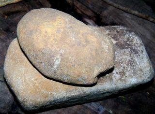 Ancient Artifact Mortar/mano - Grinding Stone & Base Chert Hardstone photo