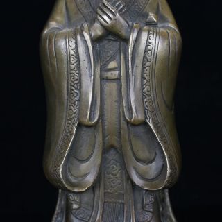 Chinese Antique Brass Hand Carved Confucius Statue Gd3683 photo