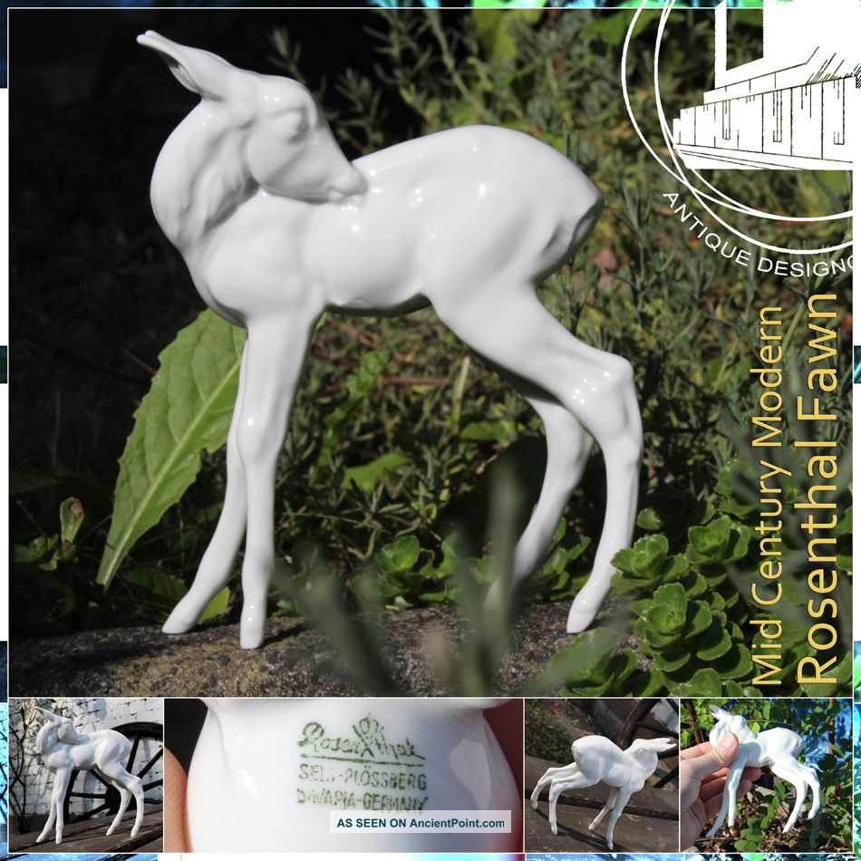 Wonderful Rosenthal Fawn Mid Century Modern Ceramic Sculpture Deer Reh 50s 60s D Mid-Century Modernism photo