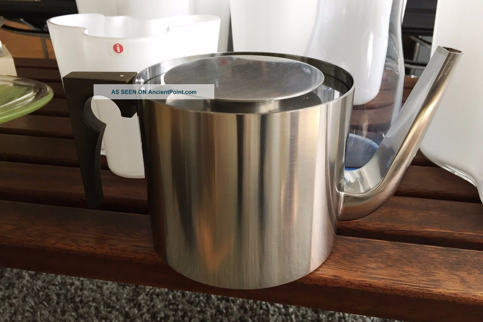 Allmodern Teapot Stelton Cylinda Arne Jacobsen Stainless Steel,  Iconic Mid-Century Modernism photo