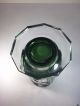 Marked Val St Lambert C1930 Art Deco Green Cased Crystal Cut Glass 9 